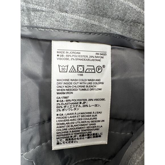 Banana Republic Pants Womens 8 Grey Pinstripes Trouser Pleated Cuffed High Rise - Picture 4 of 11